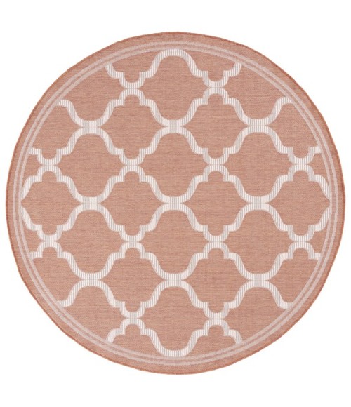 Safavieh Bermuda BMU810 Rust / Ivory 6'-7" X 6'-7" Round Area Rug
