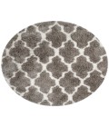 Safavieh Barcelona Shag BSG319 Silver / Ivory 5' X 5' Round Area Rug