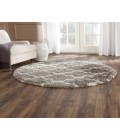 Safavieh Barcelona Shag BSG319 Silver / Ivory 5' X 5' Round Area Rug