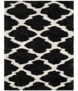 Safavieh Barcelona Shag BSG319 Graphite / Ivory 2'-3" X 7' Runner Area Rug