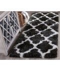Safavieh Barcelona Shag BSG319 Graphite / Ivory 2'-3" X 7' Runner Area Rug