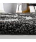 Safavieh Barcelona Shag BSG319 Graphite / Ivory 2'-3" X 7' Runner Area Rug