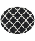 Safavieh Barcelona Shag BSG319 Graphite / Ivory 5' X 5' Round Area Rug