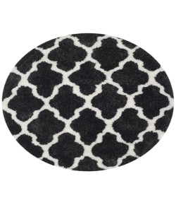 Safavieh Barcelona Shag BSG319 Graphite / Ivory 5' X 5' Round Area Rug