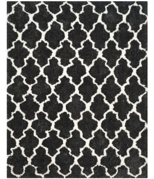 Safavieh Barcelona Shag BSG319 Graphite / Ivory 8' X 10' Rectangle Area Rug