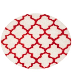Safavieh Barcelona Shag BSG319 Ivory / Rust 5' X 5' Round Area Rug