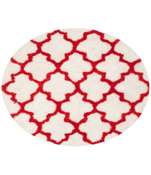Safavieh Barcelona Shag BSG319 Ivory / Rust 5' X 5' Round Area Rug
