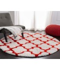 Safavieh Barcelona Shag BSG319 Ivory / Rust 5' X 5' Round Area Rug