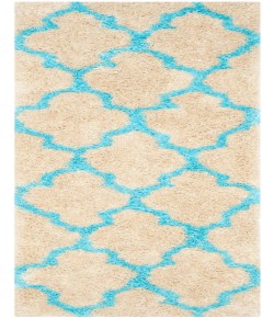 Safavieh Barcelona Shag BSG319 Cream / Blue 2'-3" X 7' Runner Area Rug