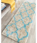 Safavieh Barcelona Shag BSG319 Cream / Blue 2'-3" X 7' Runner Area Rug