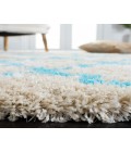Safavieh Barcelona Shag BSG319 Cream / Blue 2'-3" X 7' Runner Area Rug