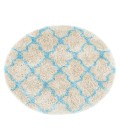 Safavieh Barcelona Shag BSG319 Cream / Blue 5' X 5' Round Area Rug