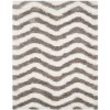 Safavieh Barcelona Shag BSG320 Ivory / Silver 2'-3" X 7' Runner Area Rug