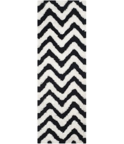 Safavieh Barcelona Shag BSG320 Ivory / Black 2'-3" X 7' Runner Area Rug
