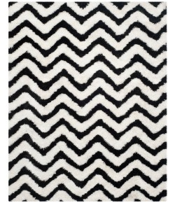 Safavieh Barcelona Shag BSG320 Ivory / Black 5' X 8' Rectangle Area Rug