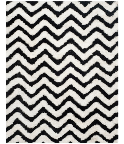 Safavieh Barcelona Shag BSG320 Ivory / Black 5' X 8' Rectangle Area Rug