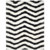 Safavieh Barcelona Shag BSG320 Graphite / Ivory 2'-3" X 7' Runner Area Rug