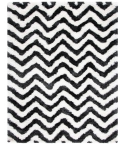 Safavieh Barcelona Shag BSG320 Graphite / Ivory 3' X 5' Rectangle Area Rug