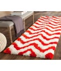 Safavieh Barcelona Shag BSG320 Ivory / Rust 2'-3" X 7' Runner Area Rug