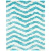 Safavieh Barcelona Shag BSG320 Ivory / Blue 2'-3" X 7' Runner Area Rug