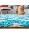 Safavieh Barcelona Shag BSG320 Ivory / Blue 2'-3" X 7' Runner Area Rug