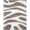 Safavieh Barcelona Shag BSG321 Ivory / Silver 2'-3" X 7' Runner Area Rug