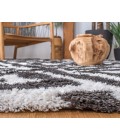 Safavieh Barcelona Shag BSG323 Graphite / Ivory 2'-3" X 7' Runner Area Rug