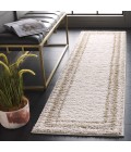 Safavieh Border & Stripe Shag BSP251 Ivory / Beige 2'-2" X 8' Runner Area Rug