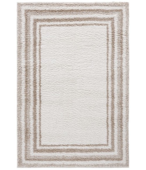 Safavieh Border & Stripe Shag BSP251 Ivory / Beige 5'-3" X 7'-6" Rectangle Area Rug
