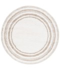 Safavieh Border & Stripe Shag BSP251 Ivory / Beige 6'-7" X 6'-7" Round Area Rug
