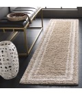 Safavieh Border & Stripe Shag BSP251 Beige / Ivory 2'-2" X 8' Runner Area Rug