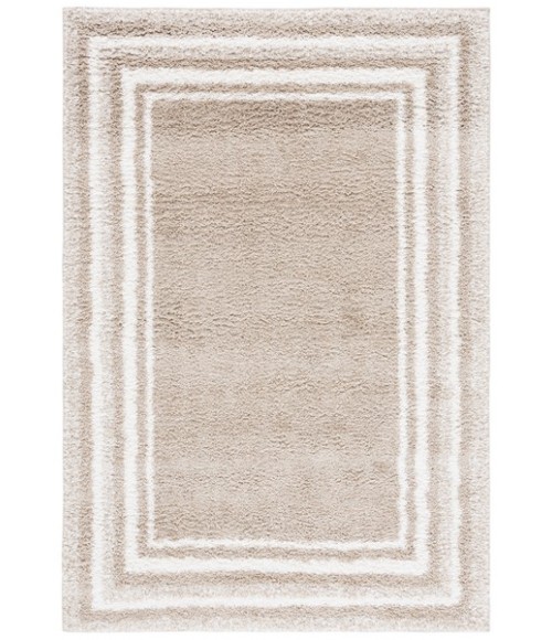 Safavieh Border & Stripe Shag BSP251 Beige / Ivory 5'-3" X 7'-6" Rectangle Area Rug