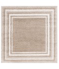 Safavieh Border & Stripe Shag BSP251 Beige / Ivory 6'-7" X 6'-7" Square Area Rug