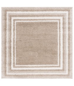 Safavieh Border & Stripe Shag BSP251 Beige / Ivory 6'-7" X 6'-7" Square Area Rug