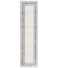 Safavieh Border & Stripe Shag BSP251 Ivory / Grey 2'-2" X 8' Runner Area Rug