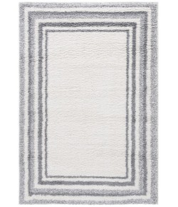 Safavieh Border & Stripe Shag BSP251 Ivory / Grey 4'-5" x 6'-5" Rectangle Area Rug