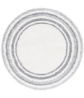 Safavieh Border & Stripe Shag BSP251 Ivory / Grey 6'-7" X 6'-7" Round Area Rug
