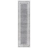 Safavieh Border & Stripe Shag BSP251 Grey / Ivory 2'-2" X 8' Runner Area Rug