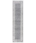 Safavieh Border & Stripe Shag BSP251 Grey / Ivory 2'-2" X 8' Runner Area Rug