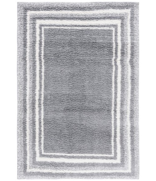 Safavieh Border & Stripe Shag BSP251 Grey / Ivory 9' X 12' Rectangle Area Rug
