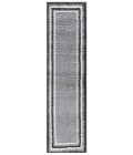 Safavieh Border & Stripe Shag BSP251 Grey / Black 2'-2" X 8' Runner Area Rug