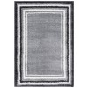 Safavieh Border & Stripe Shag BSP251 Grey / Black 5'-3" X 7'-6" Rectangle Area Rug