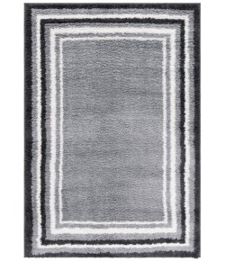 Safavieh Border & Stripe Shag BSP251 Grey / Black 4'-5" x 6'-5" Rectangle Area Rug
