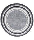 Safavieh Border & Stripe Shag BSP251 Grey / Black 6'-7" X 6'-7" Round Area Rug