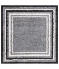 Safavieh Border & Stripe Shag BSP251 Grey / Black 6'-7" X 6'-7" Square Area Rug