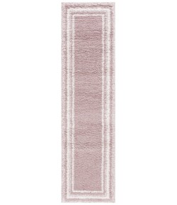 Safavieh Border & Stripe Shag BSP251 Pink / Ivory 2'-2" X 8' Runner Area Rug