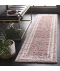 Safavieh Border & Stripe Shag BSP251 Pink / Ivory 2'-2" X 8' Runner Area Rug
