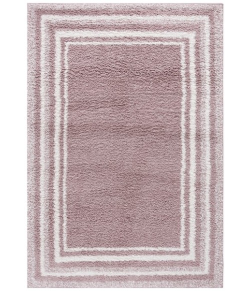 Safavieh Border & Stripe Shag BSP251 Pink / Ivory 8' X 10' Rectangle Area Rug