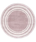Safavieh Border & Stripe Shag BSP251 Pink / Ivory 6'-7" X 6'-7" Round Area Rug