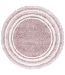 Safavieh Border & Stripe Shag BSP251 Pink / Ivory 6'-7" X 6'-7" Round Area Rug